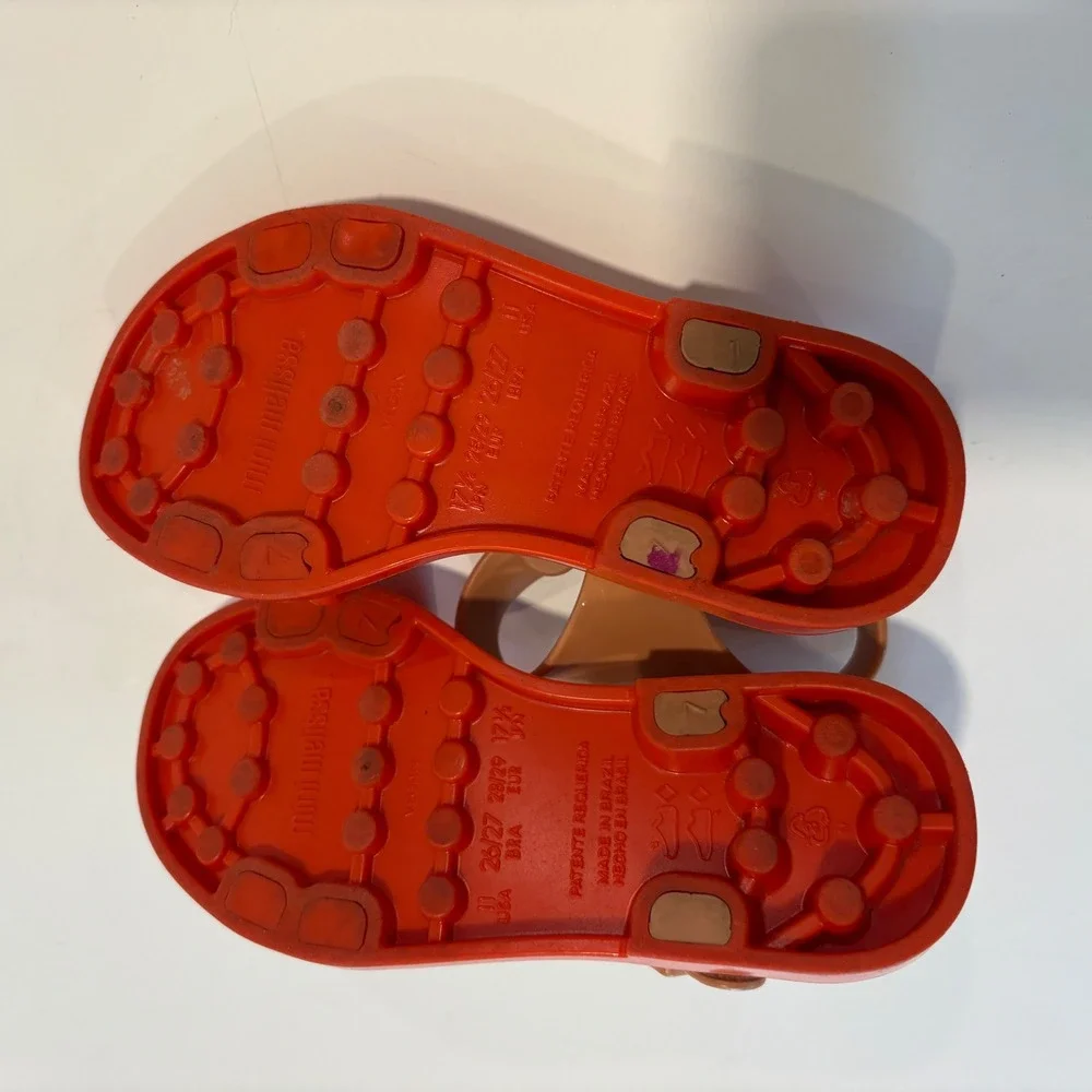 Mini Melissa Red Tan Jelly Sandals Toddler Girls Size 11 US 07GR23BR Brazil